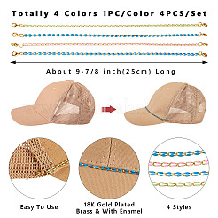 4 шт. 4 цвета латунная эмалированная цепочка для изготовления браслета AJEW-TA00033