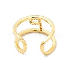 Кольцо-манжета с открытой буквой из прозрачного кубического циркония RJEW-A012-01G-P