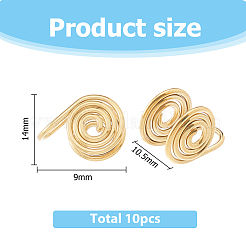 10 pieza de pendientes con almohadilla en espiral de acero inoxidable&nbsp;EJEW-HS0001-03G