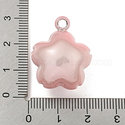 真鍮製ベルペンダント  桜の形  ピンク  25x21x16.5mm  穴：3mm&nbsp;LS-KK-B086-02A