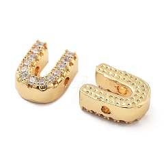 Placage de crémaillère en laiton micro pavé de perles de zircone cubique claires&nbsp;KK-G500-30G-U