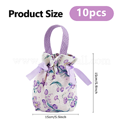 10 sacchetto con coulisse in tessuto con stampa floreale&nbsp;ABAG-DC0001-09A
