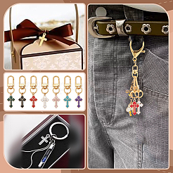 28 шт. 7 стиля крест сплав эмалированный кулон украшение HJEW-PH02125