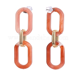 Серьги-гвоздики с подвесками из акрила и алюминия EJEW-JE04236-M