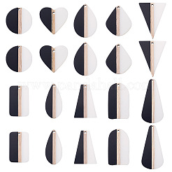 20 шт. подвески из смолы и натурального дерева в двух стилях&nbsp;RESI-TA0004-48