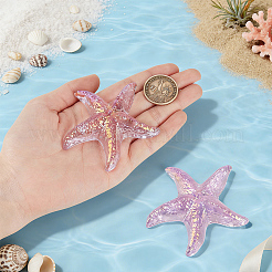 Figura decorativa de estrella de mar de cristal de cuarzo natural teñido para decoración del hogar&nbsp;DJEW-WH0039-181A