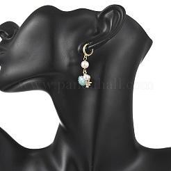 Ohrringe mit Hängeohrringen aus natürlichen Süßwasserzuchtperlen und Messing-Emaille für Damen&nbsp;EJEW-JE07268-02