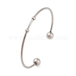 Устойчивые к потускнению модные браслеты-манжеты из нержавеющей стали 304 BJEW-H473-01P