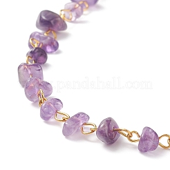 Природный аметист чипов бисера ожерелья NJEW-JN04061-01