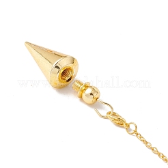 Placage de crémaillère chaîne de câbles en laiton cône pendules de radiesthésie&nbsp;HJEW-G016-01G