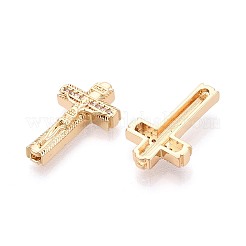 Religione ottone micro pavé perline di zirconia cubica trasparente&nbsp;KK-T080-90G