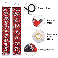Polyester hängendes Zeichen für Home Office Haustür Veranda begrüßen Weihnachtsdekorationen&nbsp;AJEW-WH0129-49