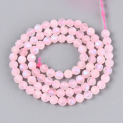 Нити бусин из натурального розового кварца с покрытием цвета AB&nbsp;G-T144-B07-02