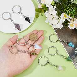 7 шт. брелок для ключей из натуральных и синтетических драгоценных камней KEYC-FH00069