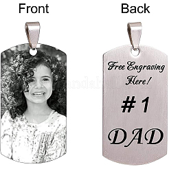 50 шт. 201 нержавеющая сталь с закругленными углами и штампованными пустыми бирками-подвесками&nbsp;STAS-BC0004-15