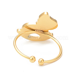 Ионное покрытие(ip) 304 нержавеющая сталь лошадка-качалка открытое кольцо-манжета для женщин RJEW-I096-10G