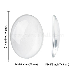 Прозрачные стеклянные овальные кабошоны GGLA-R022-40x30