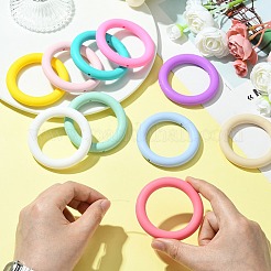 10 Stück 10 Farben runde Ring-Fokalperlen aus lebensmittelechtem Silikon&nbsp;SIL-CJ0001-32