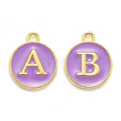 Буквица a ~ z алфавит эмалевые брелоки ENAM-Q437-10