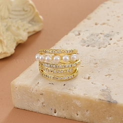 Orecchini a polsino in zircone chiaro con micro pavè di ottone&nbsp;PW-WG6ED5F-01