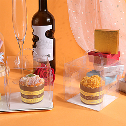 Прозрачные пластиковые высокие коробки для торта CON-WH0001-22B