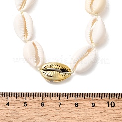 Женские бусины из нержавеющей стали 304 и натуральных ракушек каури NJEW-F356-03G