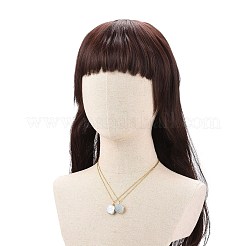 天然アクアマリンの六角形ペンダントネックレス、304ステンレススチールチェーン付き  女性のためのアクセサリー用原石のアクセサリー  17.64インチ（44.8cm）&nbsp;NJEW-JN04022