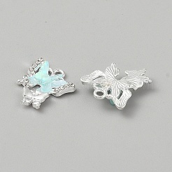 合金とアクリルのペンダント  蝶  銀  甘露  20x17x5mm  穴：1.8mm&nbsp;FIND-WH0817-132S-01D
