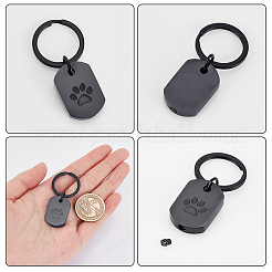 Прямоугольник с отпечатком лапы 304 нержавеющая сталь урна для праха домашних животных брелки STAS-WH0029-80EB