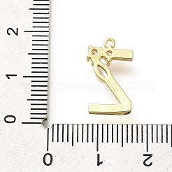 真鍮製マイクロパヴェキュービックジルコニアペンダント  文字a-zのチャーム  ゴールドカラー  文字Z  17x10x2.5mm  穴：1mm&nbsp;KK-M310-01G-26