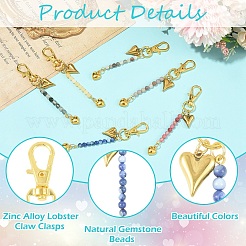 6 шт. подвесных украшений из натуральных драгоценных камней и сплава&nbsp;HJEW-YW00329