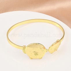 Браслеты-манжеты из латуни с морскими организмами для женщин&nbsp;BJEW-D368-03B-G