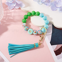 Llaveros de pulsera con cuentas de silicona&nbsp;KEYC-TAC00064
