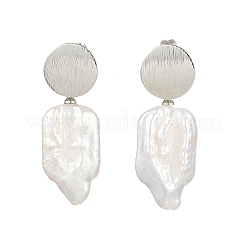 Ohrstecker aus natürlicher Barockperle (Keshi-Perle) für Damen&nbsp;EJEW-JE07044