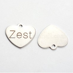 Не тускнеющие подвески в форме сердца из нержавеющей стали 201&nbsp;STAS-L165-C18