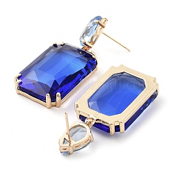 Aretes colgantes rectangulares de vidrio&nbsp;EJEW-Q800-15A-KCG
