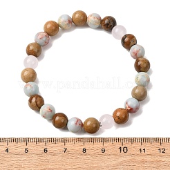 Bracelets extensibles en pierre de shoushan naturelle&nbsp;BJEW-P398-01A