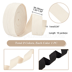2個 2色 10ヤード フラットポリコットンリボン  衣類用アクセサリー  ミックスカラー  1-1/2インチ（38~39mm）  約10ヤード/個  1pc /カラー&nbsp;OCOR-GA0001-68A