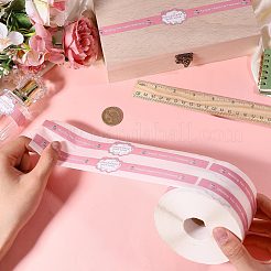 銅版紙ステッカー  ベーカリーやギフト包装用の粘着シール  ピンク  220x25x0.1mm  500PCS /ロールについて&nbsp;OFST-WH0004-198