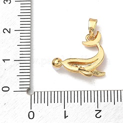 真鍮製エナメルペンダント  プラスチックパールとラインストーン付き  ゴールドカラー  クジラのチャーム  16.5x16.5x5mm  穴：5.5x2.5mm&nbsp;RB-CBA2CEF-01G-01