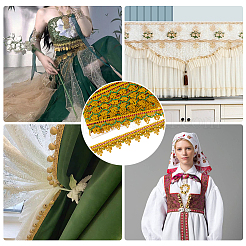 Металлизированная кружевная лента из полиэстера OCOR-WH0077-61