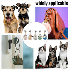 5 pz 5 colori misti pietra rotonda perlina ciondolo decorazione collare per animali domestici&nbsp;HJEW-DR00162