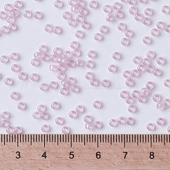 MIYUKIラウンドロカイユビーズ  日本製シードビーズ  8/0  （rr3503)透明な淡い蘭の光沢  3mm  穴：1mm  約19000~20500個/ポンド&nbsp;SEED-G008-RR3503