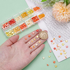 420шт 12 стиля непрозрачные стеклянные бусины с 2 отверстиями SEED-AR0001-37