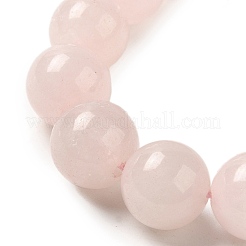 Braccialetti rotondi con perline intrecciate di quarzo rosa naturale da 12.5 mm per donna uomo&nbsp;BJEW-C060-01S