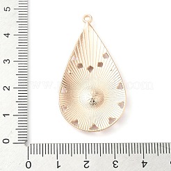 合金エナメルチャーム  ラインストーン付き  フラワーチャーム付きティアドロップ  ピンク  44x24x3mm  穴：1.6mm&nbsp;PALLOY-D313-04C