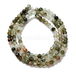 Нити бусин из натурального зеленого рутилированного кварца G-RM2025-A14-3mm-B