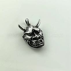 Мужские ожерелья с подвеской в виде лица призрака из нержавеющей стали 304 в стиле ретро-хип-хоп CE6192