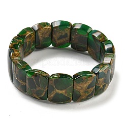 Synthetische rechteckige goldene Clinquant-Stein-Stretch-Armbänder&nbsp;G-P549-01D