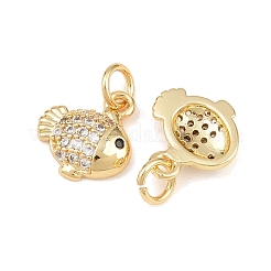 Ciondoli in ottone con pavé di zirconi chiari&nbsp;KK-L275-03G
